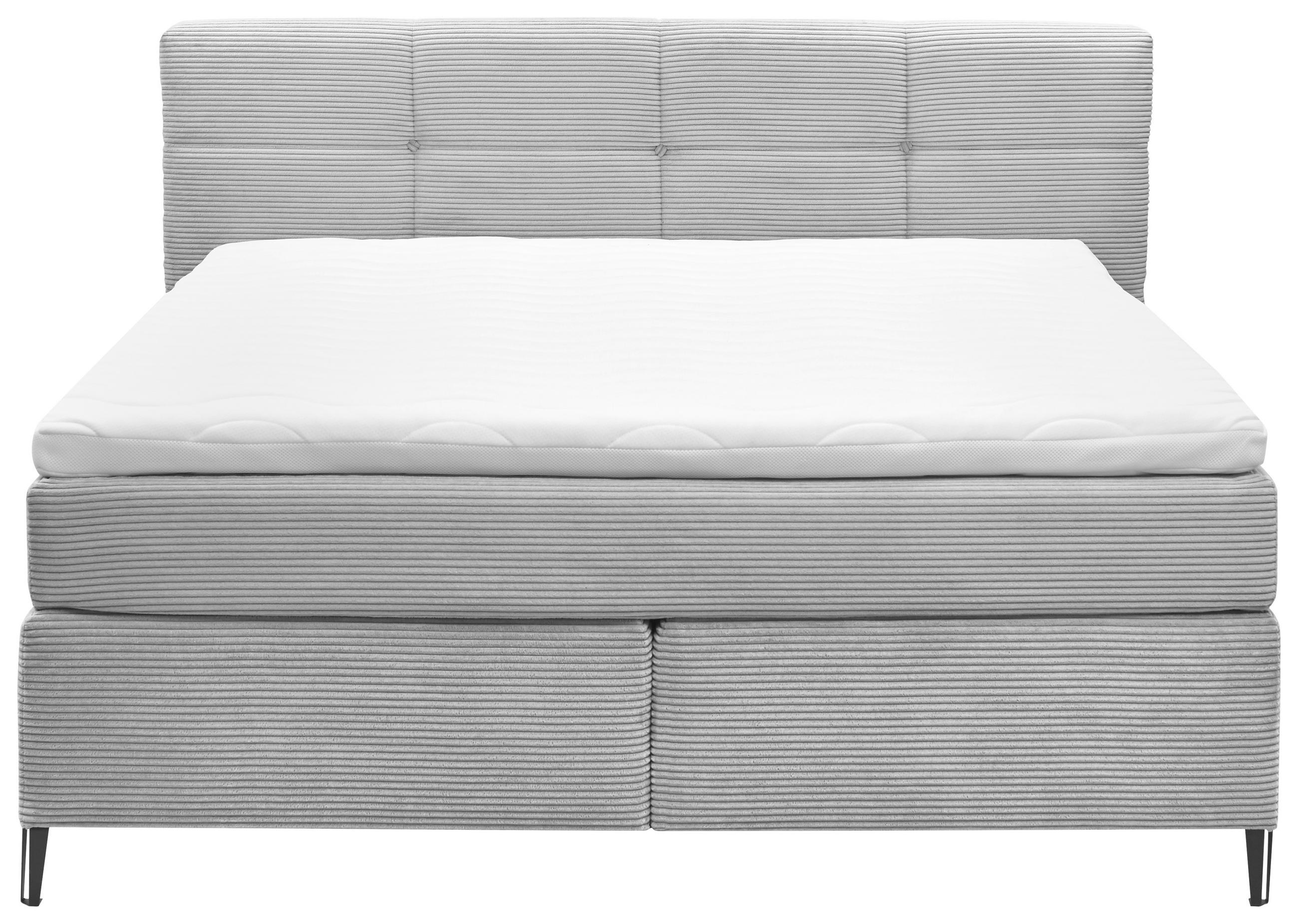 BOXSPRINGBETT 180/200 cm  in Grau  - Schwarz/Grau, KONVENTIONELL, Textil/Metall (180/200cm) - SetOne by Musterring