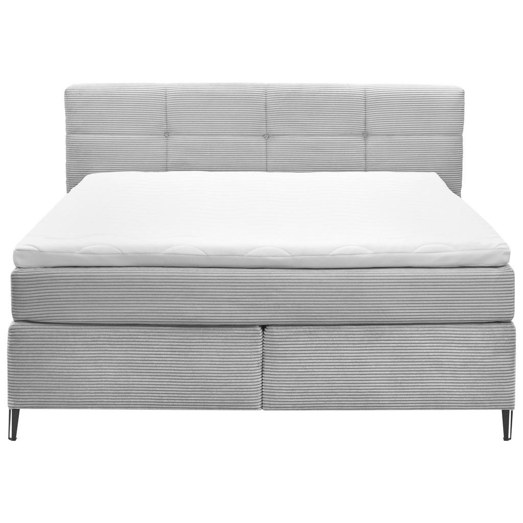 Thumbnail - SetOne by Musterring Boxspringbett, Grau, Textil, H3 + H4, 7-Zonen, Höhe ca. 18 cm, 180x200 cm, Stoffauswahl, Wendematra...