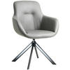 ARMLEHNSTUHL  in Edelstahl Lederlook (vegan)  - Hellgrau/Schwarz, Basics, Textil/Metall (62/89/61cm) - Celina Home