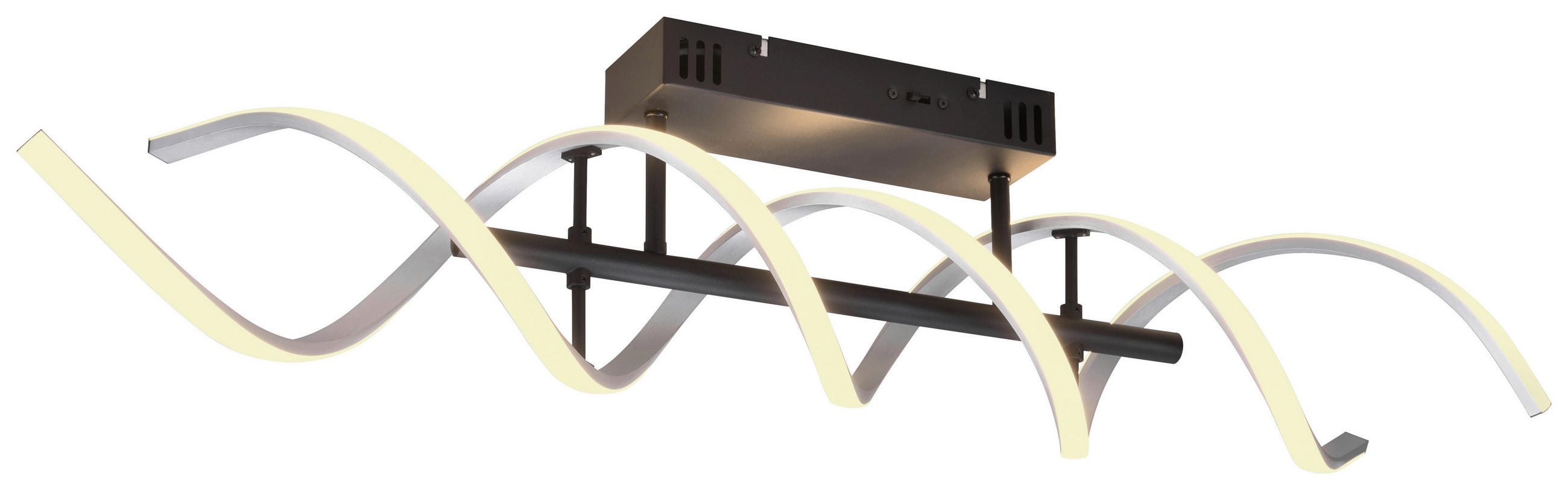 LED-DECKENLEUCHTE 90/14,5/20,5 cm - Schwarz/Alufarben, Design, Metall (90/14,5/20,5cm)