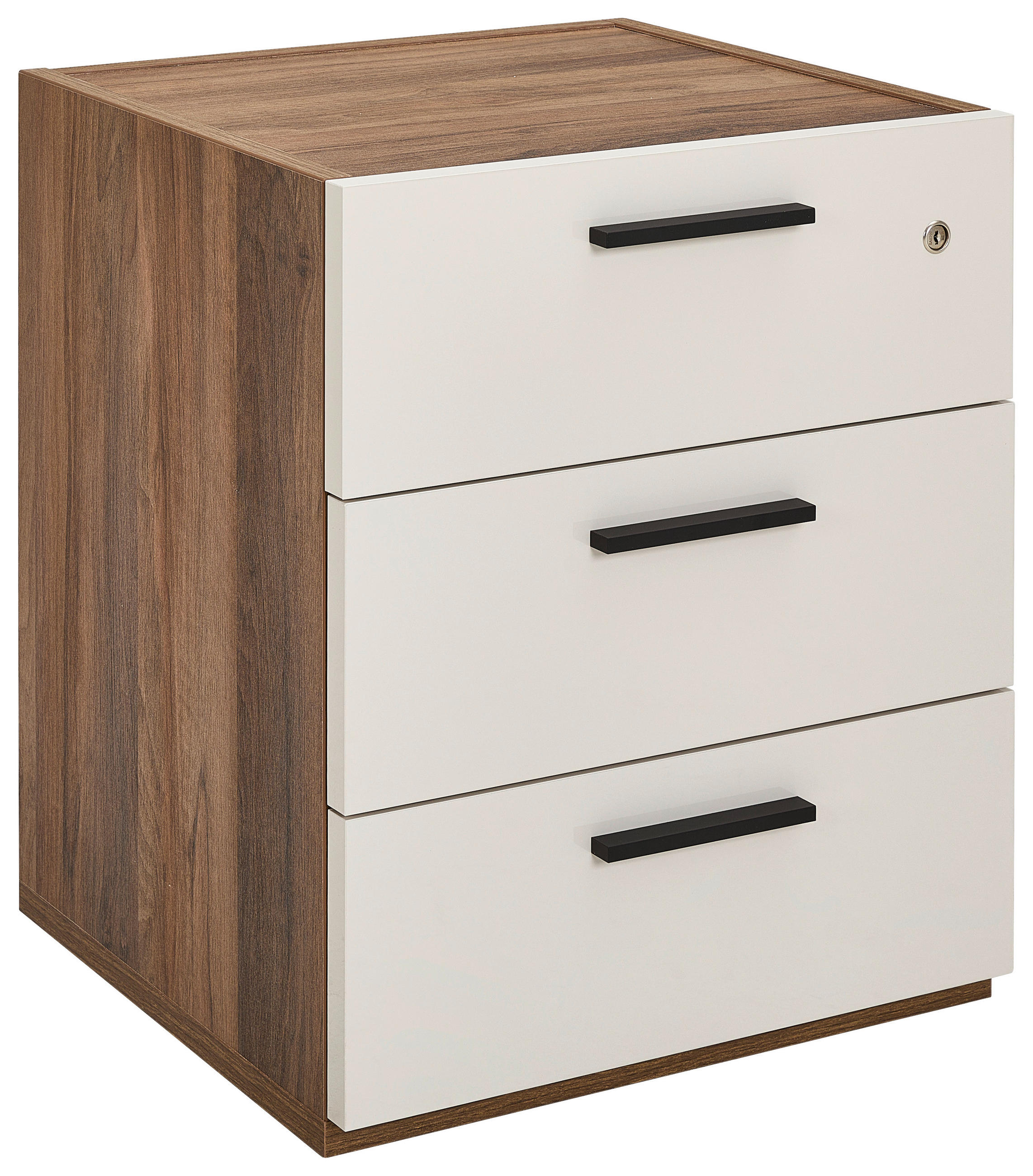 GÖRGŐS KONTÉNER - kasmírszínű/fekete, Design, faalapú anyag/fém (50/61,2/47,5cm) - Stylife