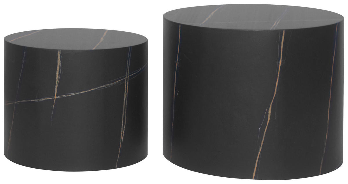 SET POMOĆNIH STOLIĆA crna  drvni materijal   - crna, Trend, drvni materijal (48/38/38,5/32,5/40/30cm)