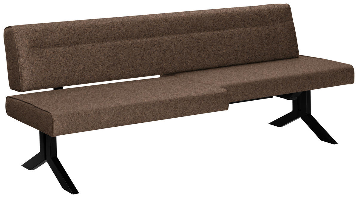 SITZBANK in Metall, Textil Braun  - Schwarz/Braun, Konventionell, Textil/Metall (220/87/70-86cm) - Moderano