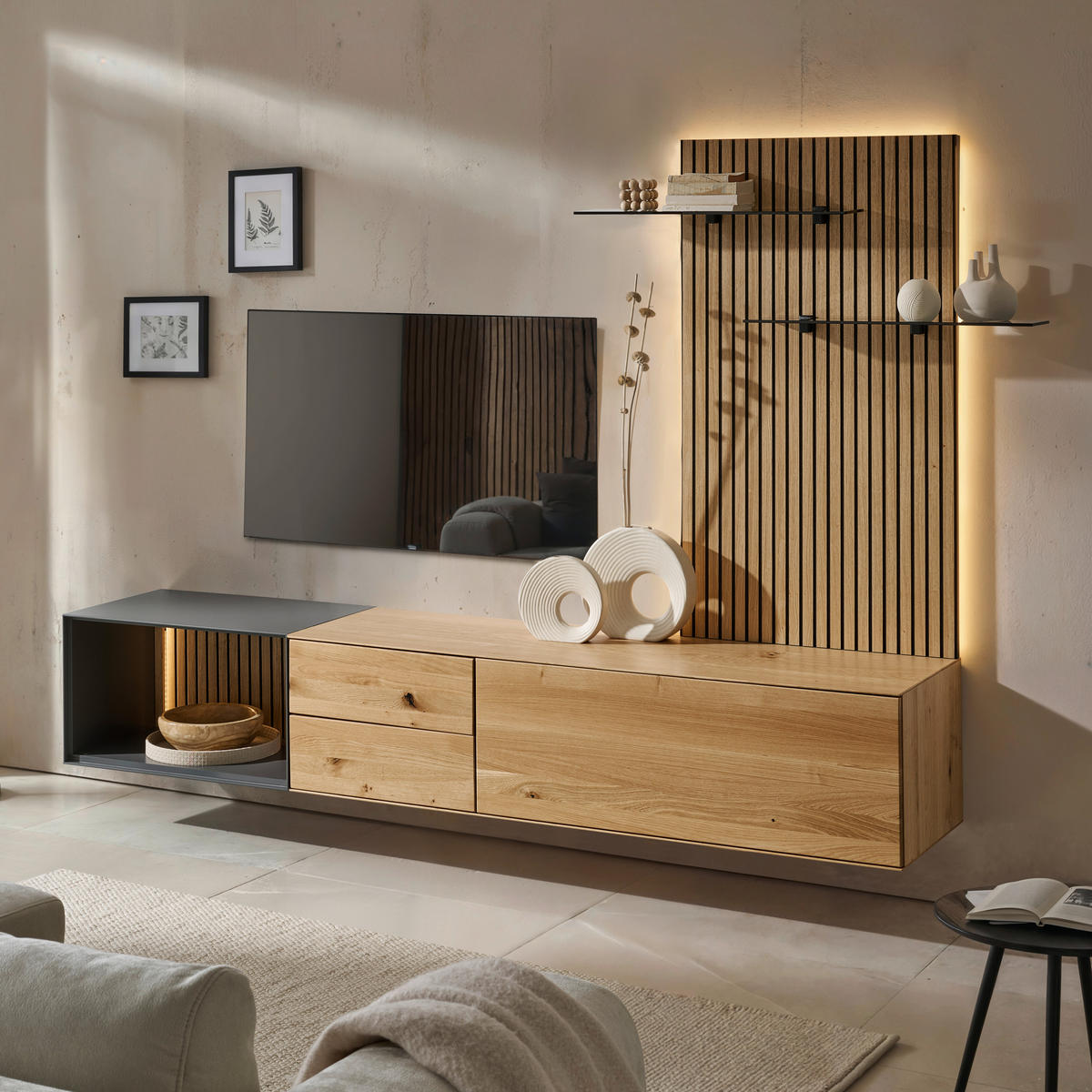 KOMODA, dub, barvy dubu, 60/44/50 cm - barvy dubu, Design, dřevo/kompozitní dřevo (60/44/50cm) - Dieter Knoll