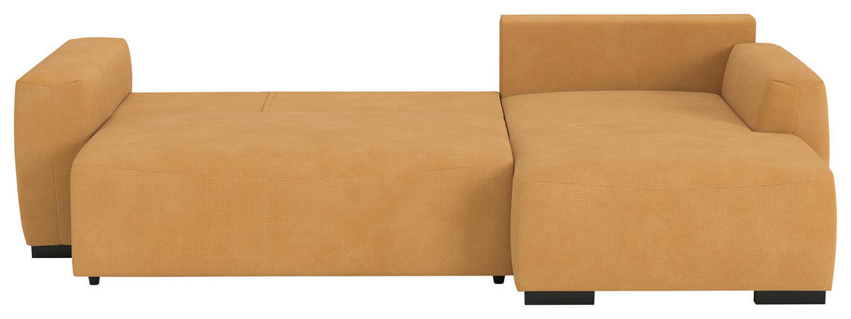 ECKSOFA  in Mikrofaser Senfgelb  - Senfgelb/Schwarz, Trend, Kunststoff/Textil (252/170cm) - MID.YOU