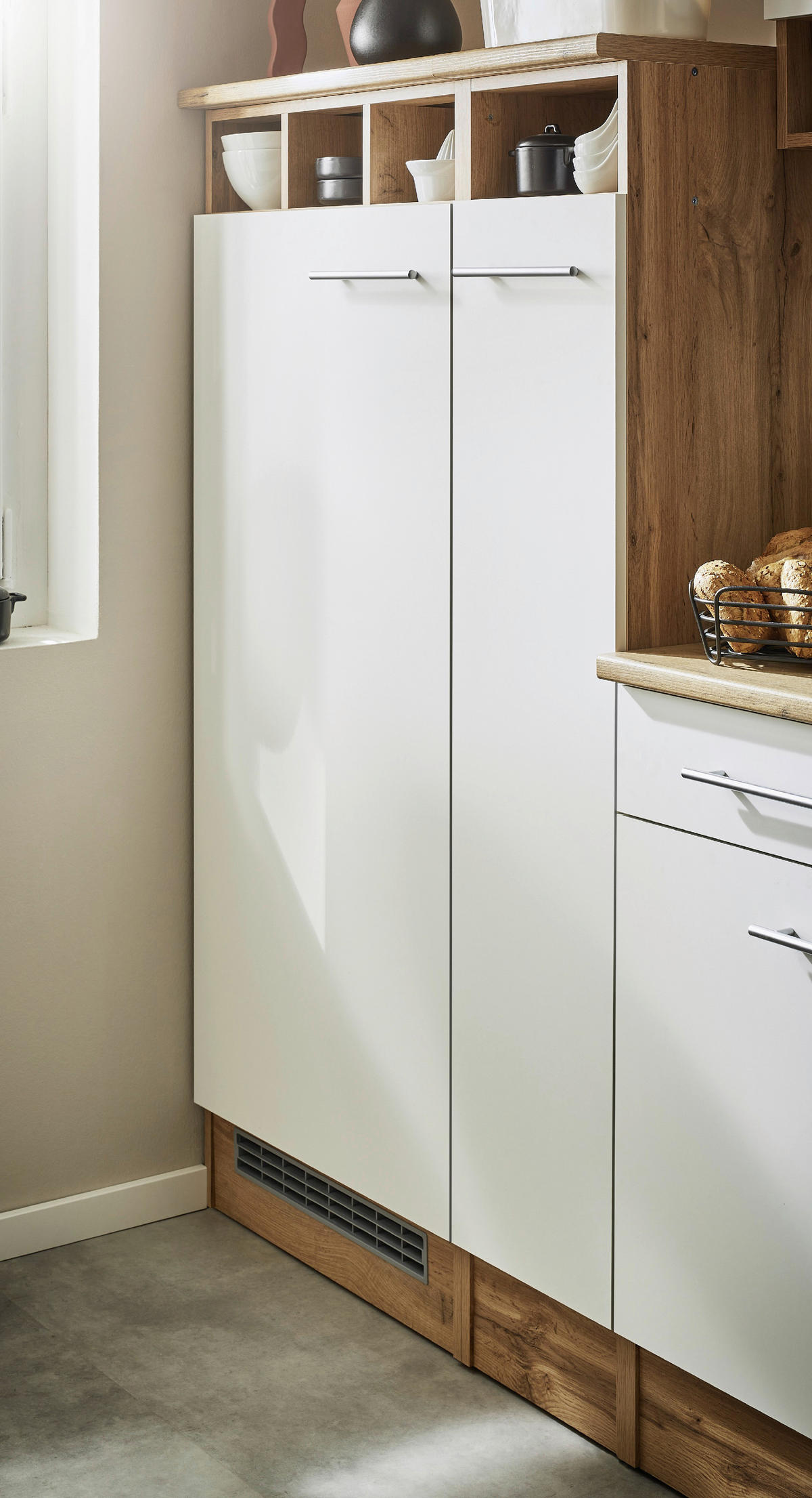 HÖRNKÖK 310/172 cm  i vit, skogsek  - vit/skogsek, Basics, metall/trämaterial (310/172cm) - Respekta
