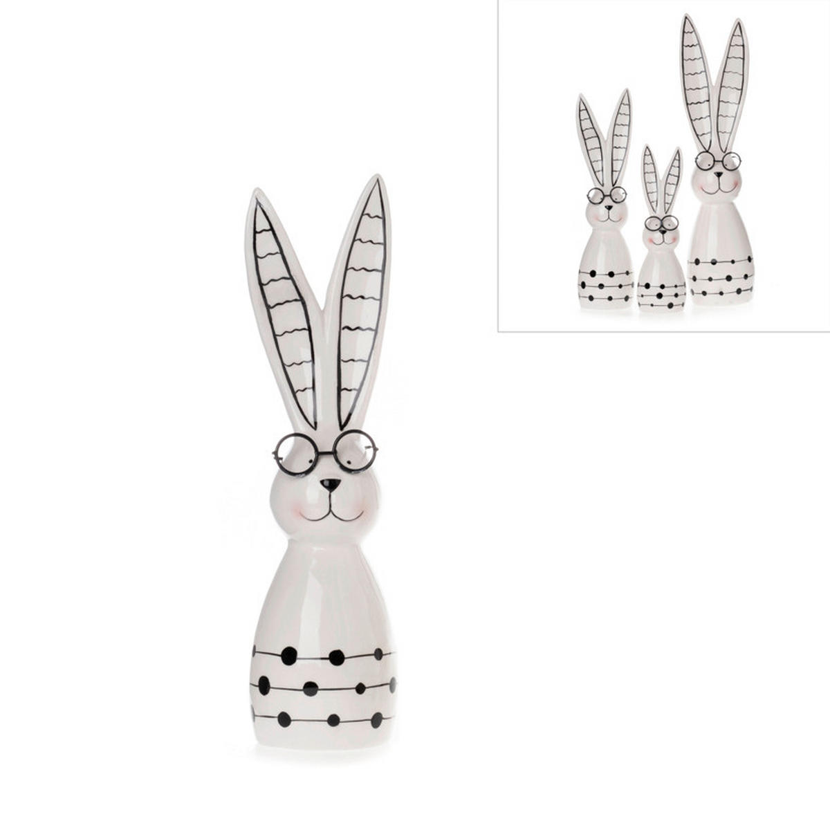 DEKOHASE - Schwarz/Weiß, LIFESTYLE, Keramik (7/6,5/26,5cm)