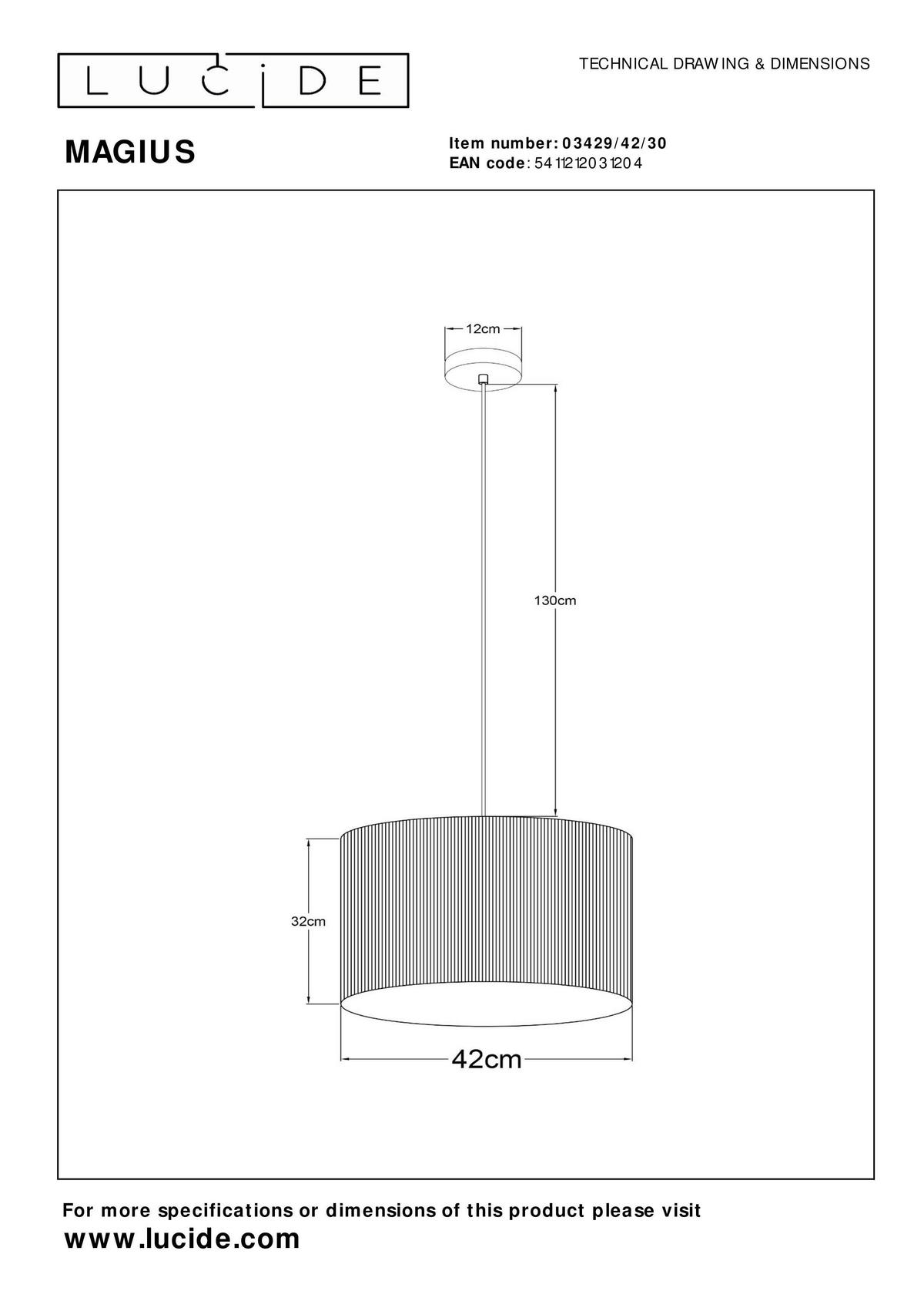 PENDELLEUCHTE 42/42/160 cm    - Lifestyle (42/42/160cm) - Lucide