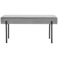HOCKERBANK in Metall, Textil Grau, Schwarz  - Schwarz/Grau, MODERN, Textil/Metall (100/45/35cm) - Novel