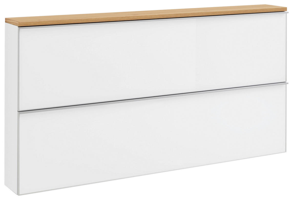 SCHUHKIPPER  in 160/83/21 cm  - Eichefarben/Silberfarben, Design, Glas/Holzwerkstoff (160/83/21cm)