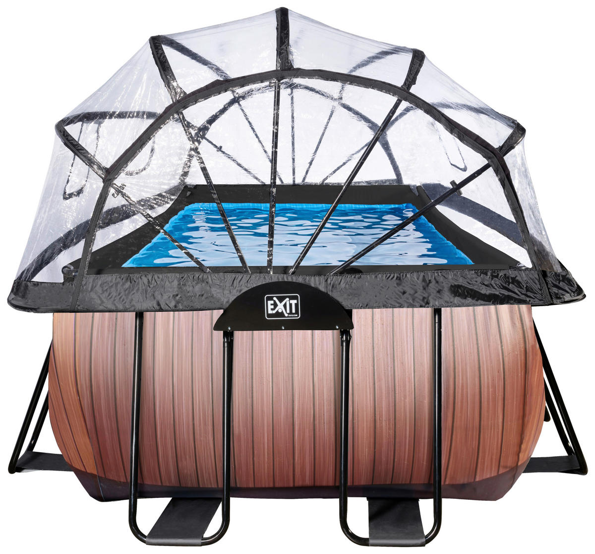 POOL-SET WOOD 400/200/122 cm  - Braun, KONVENTIONELL, Metall (400/200/122cm) - EXIT Toys