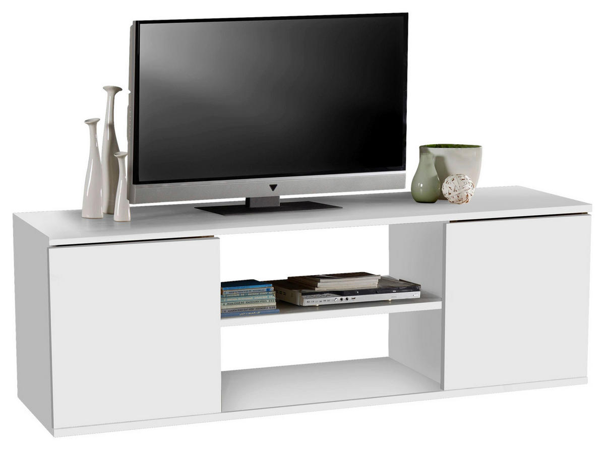 COMODĂ TV 120/40/34 cm  - alb, Modern, material pe bază de lemn (120/40/34cm) - Carryhome