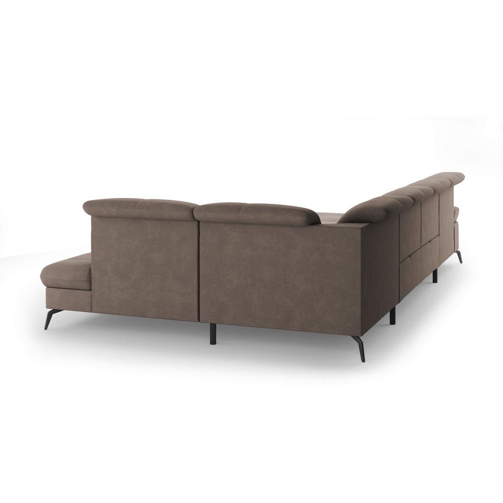 Thumbnail - Sit & More Wohnlandschaft, Schlamm, Textil, 6.5-Sitzer, Ottomane rechts, U-Form, 357x231 cm, Goldenes M, Oeko-Tex® Stand...
