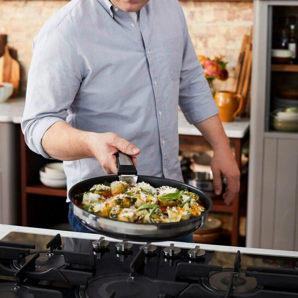 PFANNENSET Jamie Oliver Edelstahl 2-teilig  - Schwarz, Basics, Metall (33,10/33,10/7,8cm) - Tefal