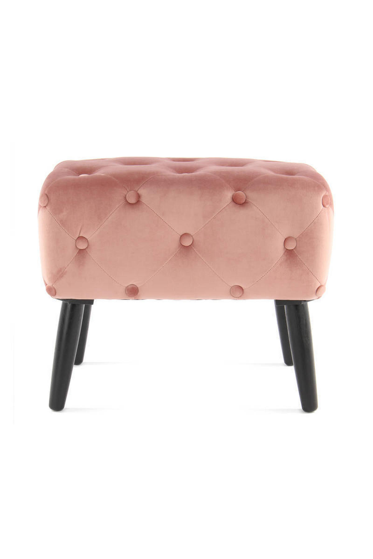 HOCKER in Textil, Holzwerkstoff Rosa, Schwarz  - Schwarz/Rosa, Basics, Holzwerkstoff/Textil (40/48/60cm) - Kayoom