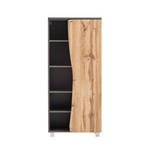 MIDISCHRANK 60/130/35 cm  - Eiche Wotan/Graphitfarben, Natur, Holzwerkstoff (60/130/35cm) - Xora