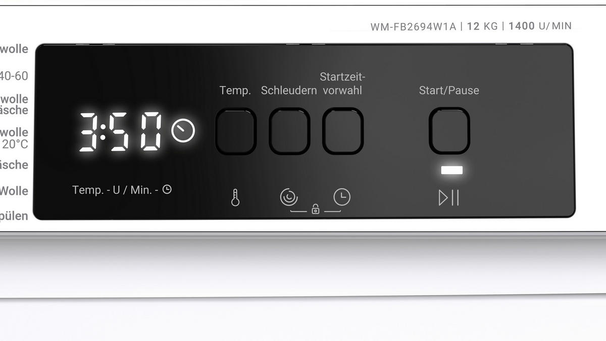 WASCHMASCHINE WM-FB2694W1A-DE  - Weiß, Basics, Glas/Kunststoff (59,7/84,5/63,2cm) - Daewoo