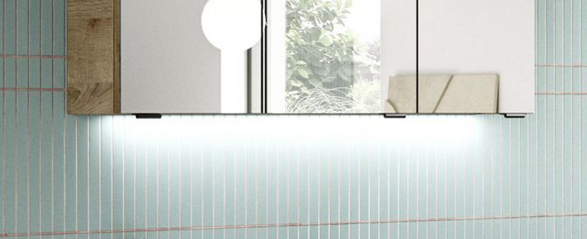 WASCHPLATZBELEUCHTUNG 65/1/1 cm  - Schwarz/Weiß, Kunststoff (65/1/1cm) - Sadena