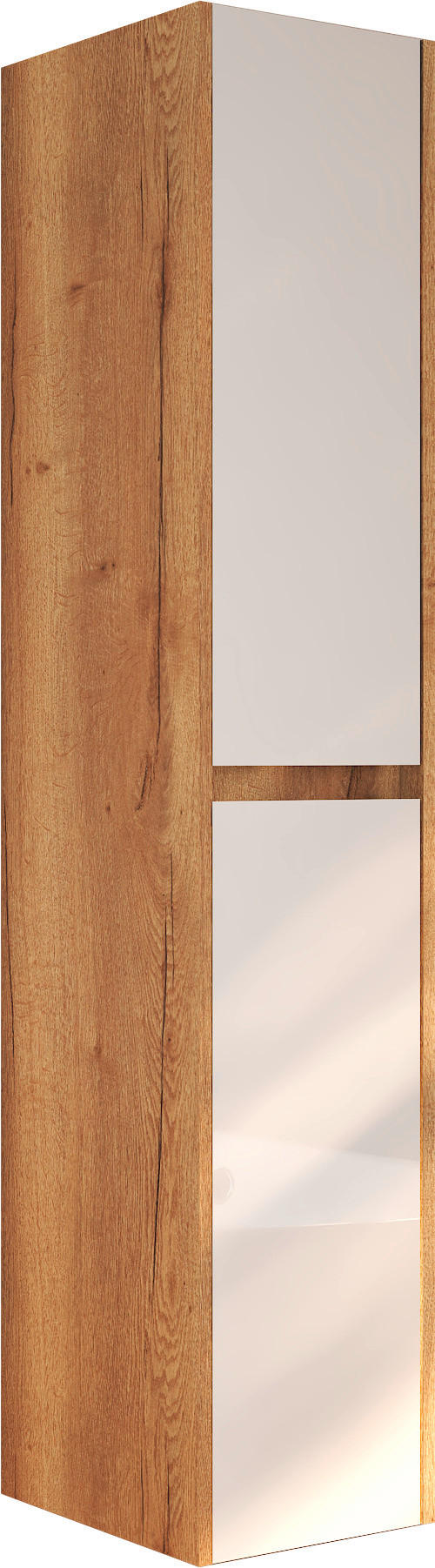 STRANSKA OMARA 33/166/33 cm  - bela/hrast san remo, Moderno, leseni material (33/166/33cm) - Ti'me