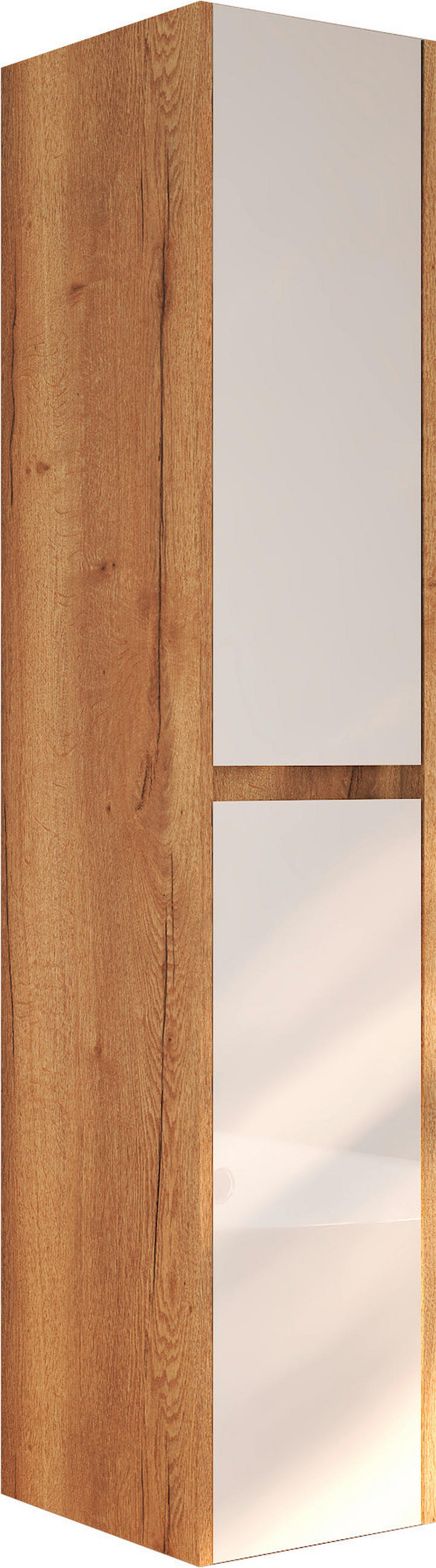 STRANSKA OMARA 33/166/33 cm  - bela/hrast san remo, Moderno, leseni material (33/166/33cm) - Ti'me