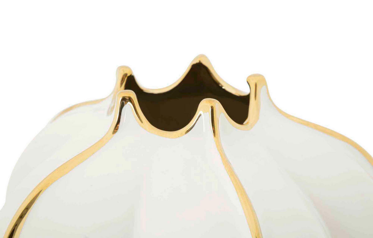 VASE  - Goldfarben/Weiß, Basics, Keramik (21/40/21cm)