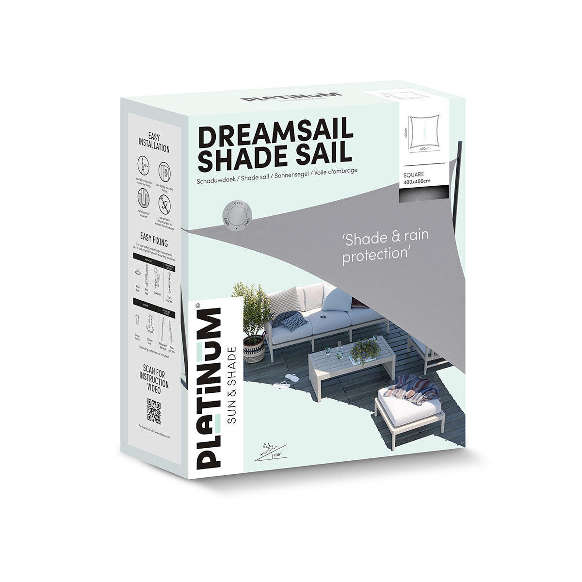 SONNENSEGEL  - Grau, MODERN, Textil (400/1/400cm) - Gardenson