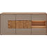 SIDEBOARD Kerneiche vollmassiv gebürstet, gewachst, lackiert, matt Eichefarben, Fango - Fango/Eichefarben, Design, Glas/Holz (175/81/49cm) - Valnatura