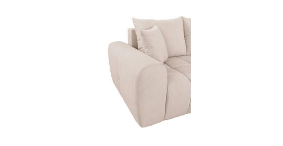 ECKSOFA in Velours Creme - Creme/Schwarz, KONVENTIONELL, Kunststoff/Textil (298/168cm) - Carryhome