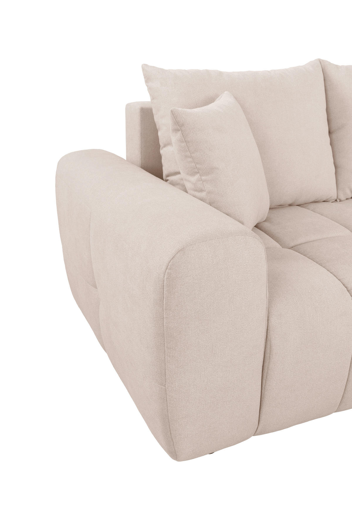 ECKSOFA in Velours Creme  - Creme/Schwarz, Konventionell, Kunststoff/Textil (298/168cm) - Carryhome