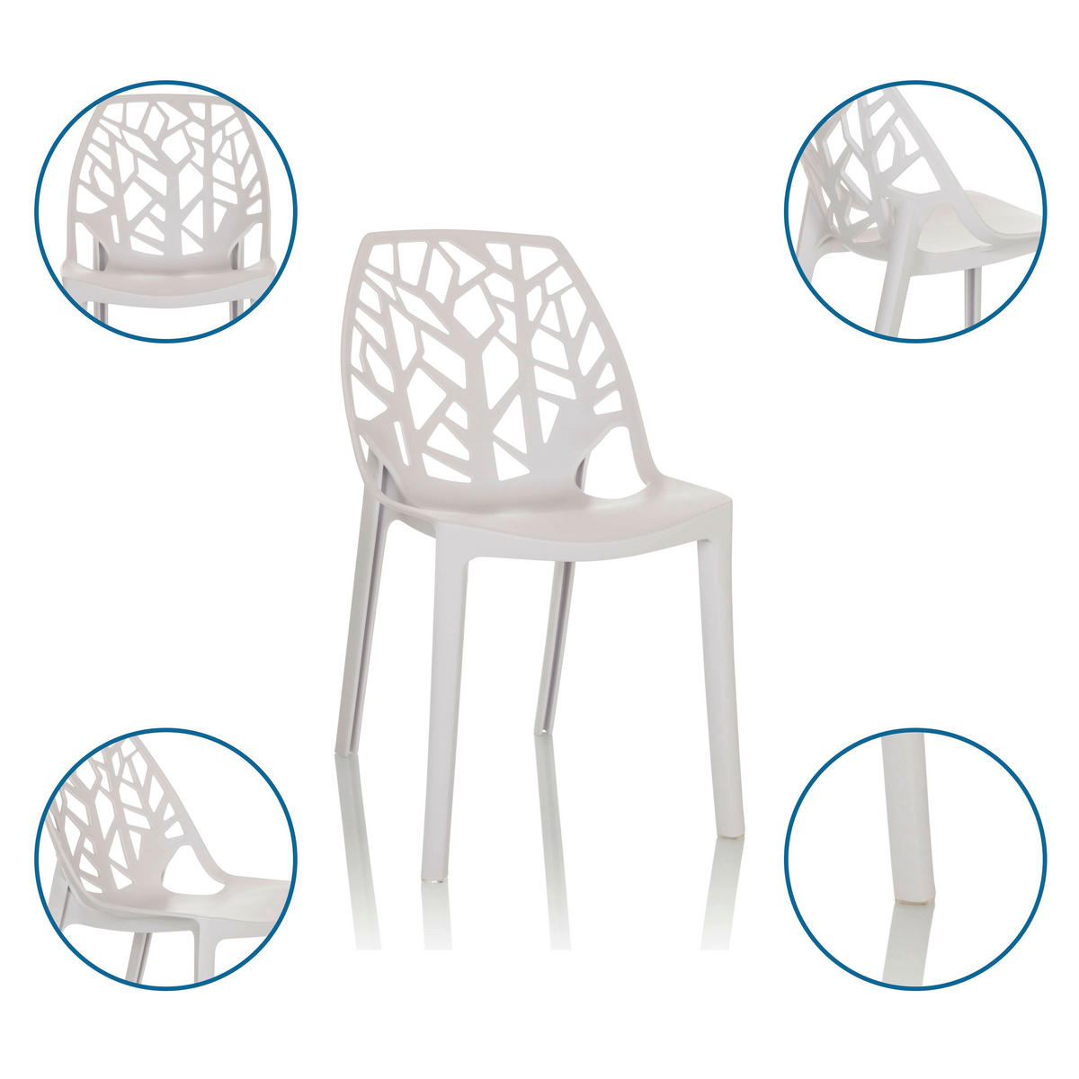 ŽIDLE, 47/80/56 cm - bílá, Basics, plast (47/80/56cm) - MID.YOU
