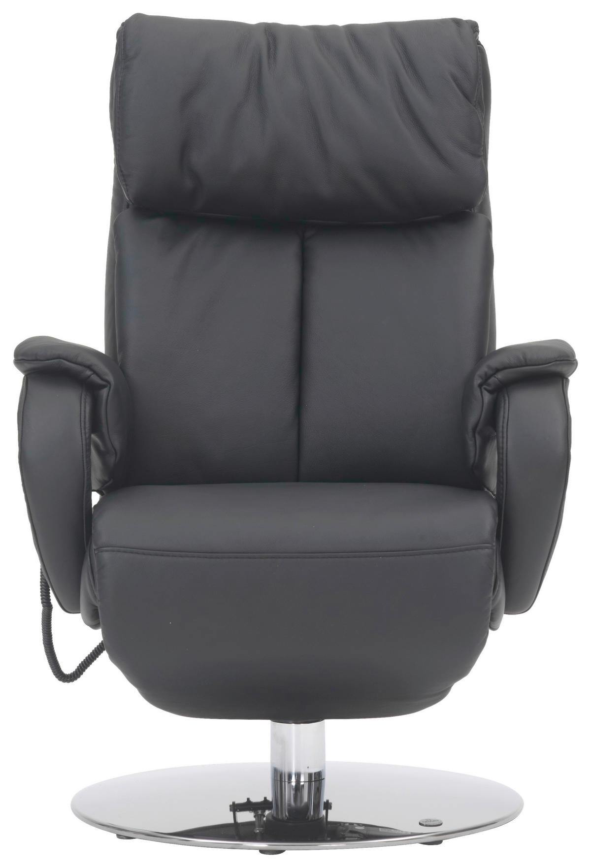 RELAXSESSEL in Leder Schwarz  - Chromfarben/Schwarz, Design, Leder/Metall (72/98/85cm) - Himolla