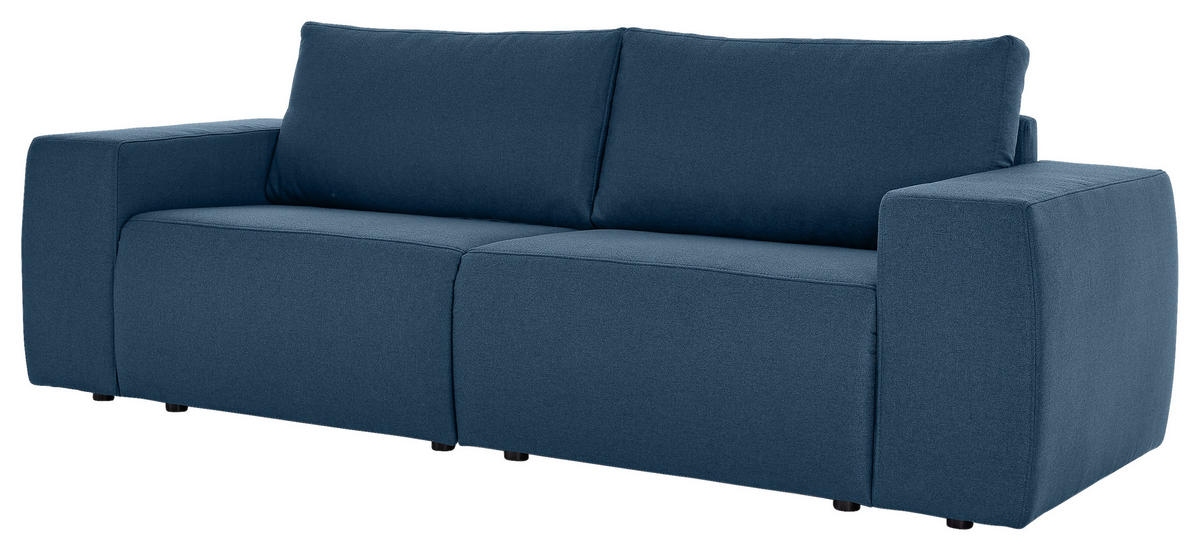 2-SITZER-SOFA in Webstoff Dunkelblau  - Schwarz/Dunkelblau, Design, Kunststoff/Textil (242/87/89cm) - LOOKS by W.Joop