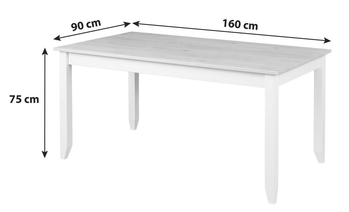 STOL ZA BLAGOVAONICU  bijela, bež  drvo      - bijela/bež, Basics, drvo (160/75/90cm) - MID.YOU