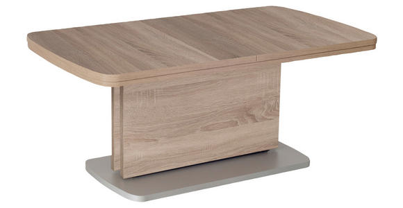 COUCHTISCH 110-180/63/53-72 cm Freiform Sonoma Eiche  - Silberfarben/Sonoma Eiche, KONVENTIONELL, Holzwerkstoff (110-180/63/53-72cm) - Venda