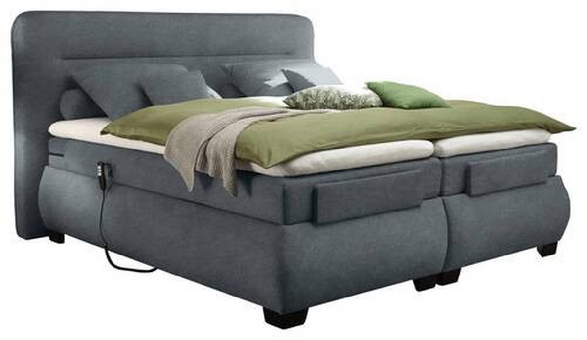 BOXSPRING-ÁGY 160/200 cm  antracit  - fekete/antracit, Konventionell, műanyag/textil (160/200cm) - MID.YOU