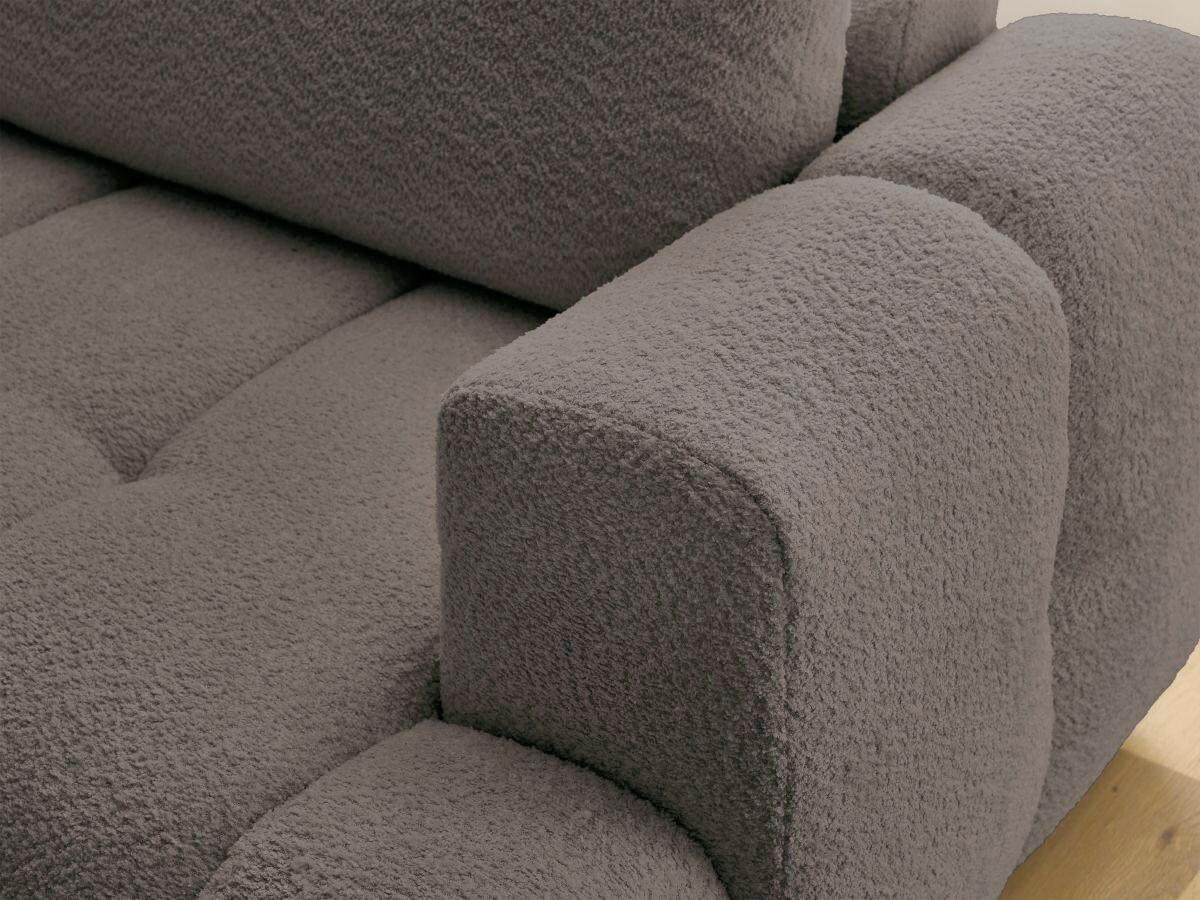 ECKSCHLAFSOFA EVEREST Bouclé Taupe  inkl. Rückenkissen, Schlaffunktion  - Taupe/Schwarz, MODERN, Kunststoff/Textil (204/282cm)