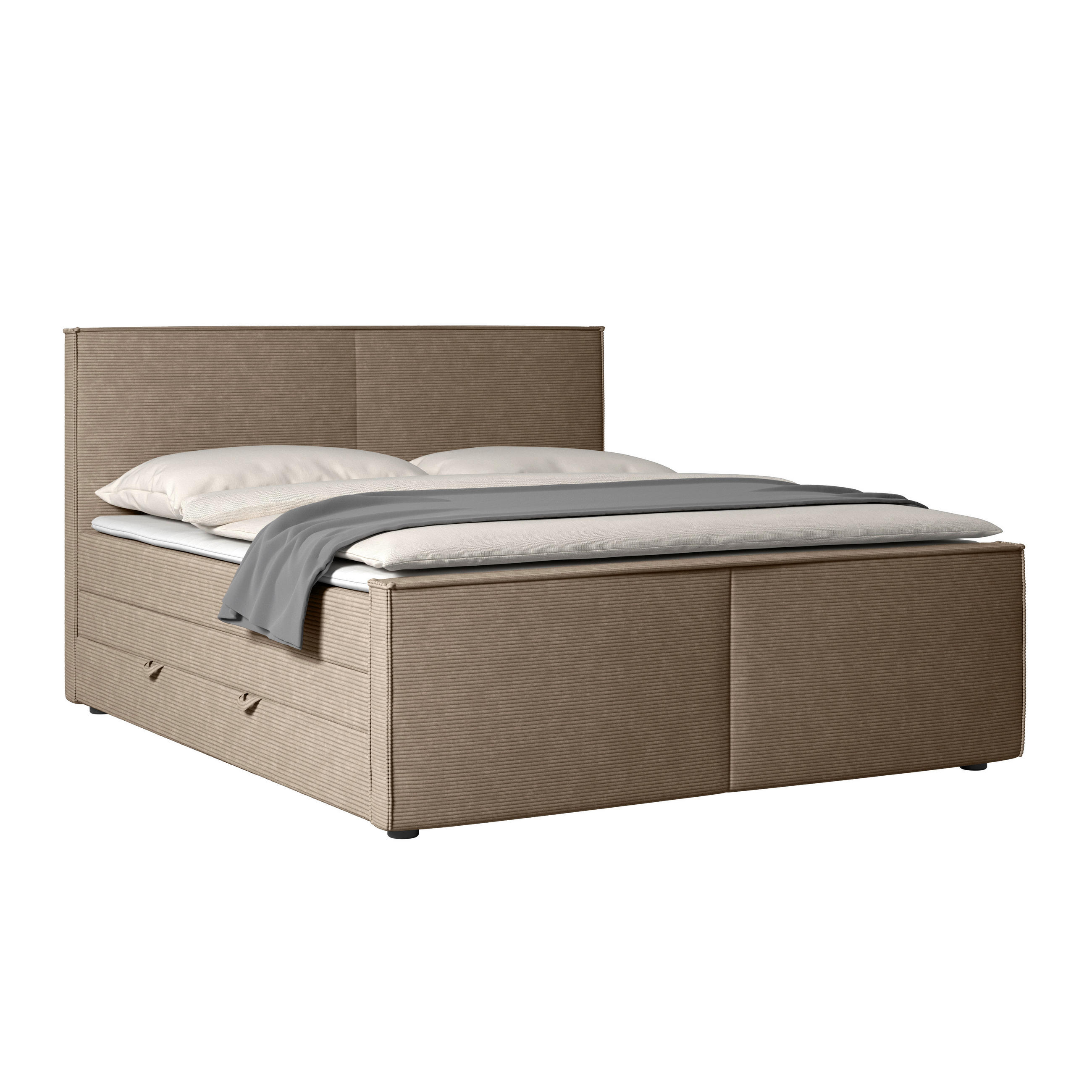 POSTELJA BOXSPRING 180 cm   x 200 cm  , les, kovina, umetna masa, tekstil, karton, leseni material naravne barve  - črna/naravne barve, Moderno, kovina/umetna masa (180/200cm) - MID.YOU