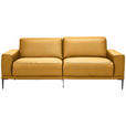 2,5-SITZER in Leder Currygelb  - Currygelb/Schwarz, Design, Leder/Metall (200/102/92cm) - Johann Jakob