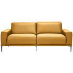 2,5-SITZER in Leder Currygelb  - Currygelb/Schwarz, Design, Leder/Metall (200/102/92cm) - Johann Jakob