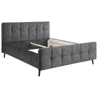 LIT REMBOURRÉ 180/200 cm  in Anthrazit  - noir/anthracite, Basics, textile/bois (180/200cm) - MID.YOU