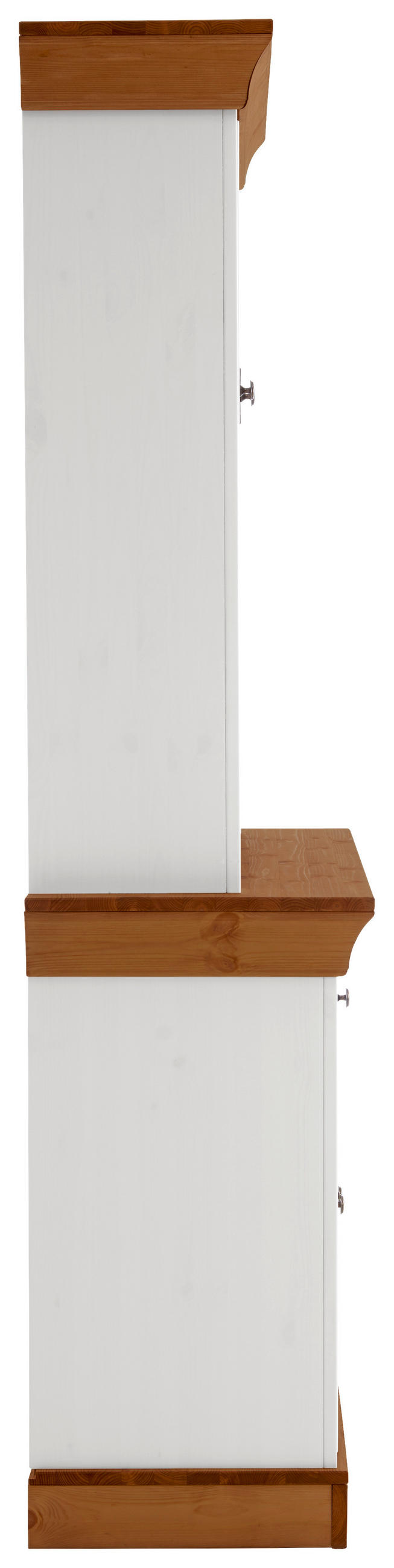BUFFET 108/197/45 cm  in Weiß, Bernsteinfarben  - Bernsteinfarben/Weiß, ROMANTIK / LANDHAUS, Glas/Holz (108/197/45cm) - Boxxx