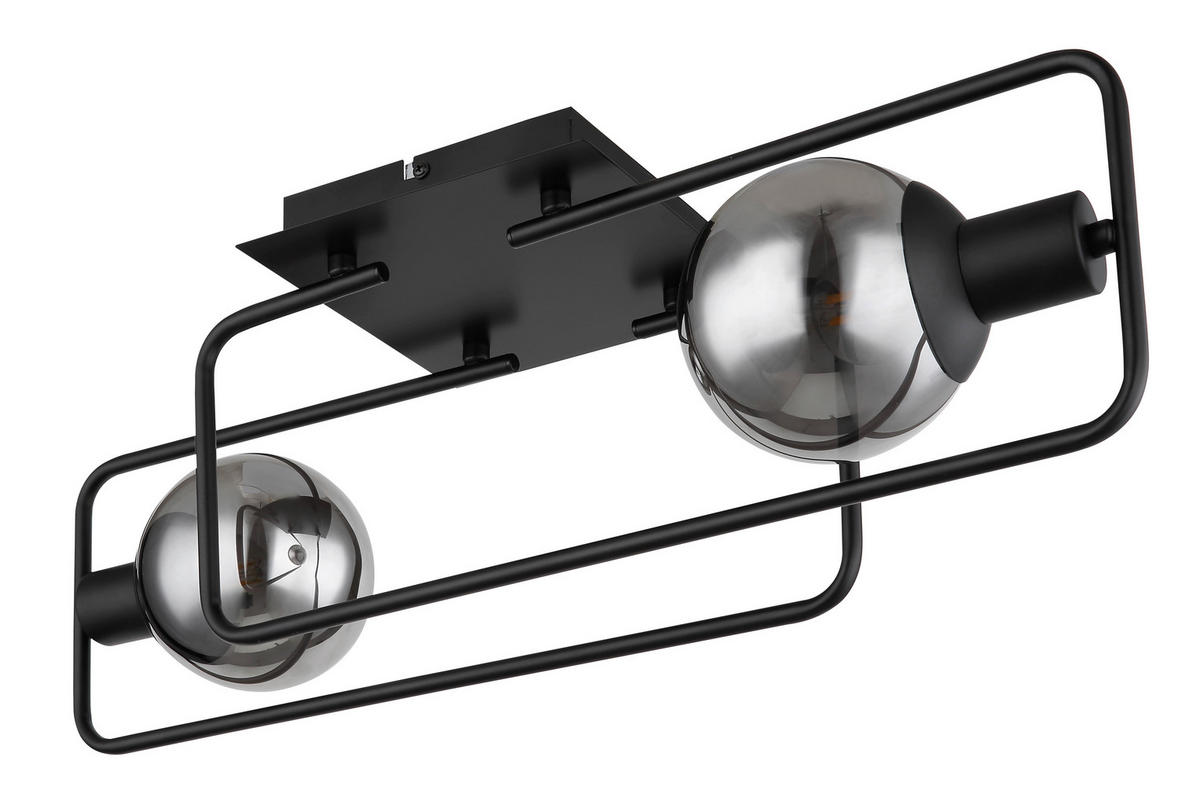 DECKENLEUCHTE    61/23/19 cm  - Schwarz, Design, Glas/Metall (61/23/19cm) - Globo