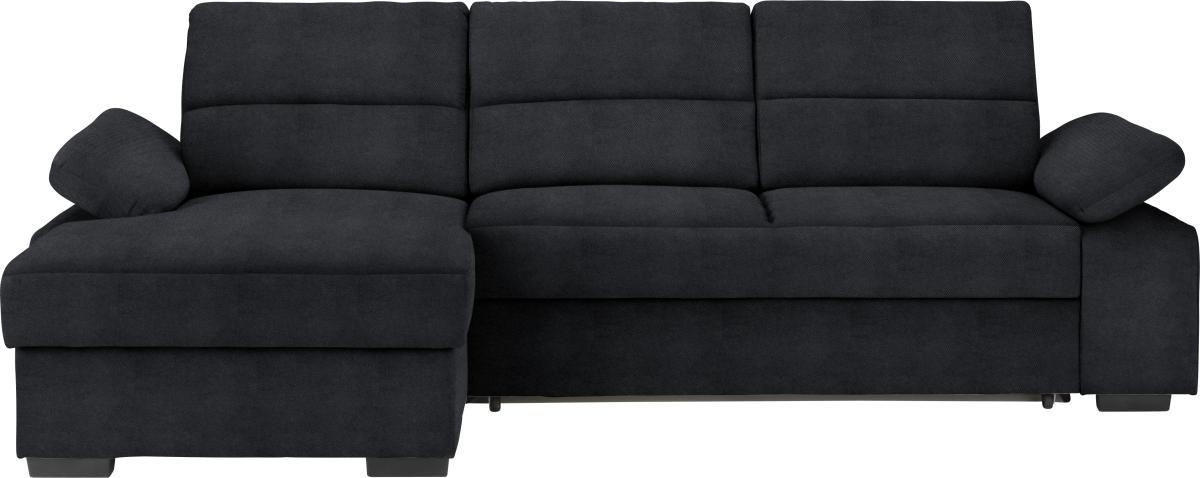 ECKSOFA Anthrazit Flachgewebe  - Dunkelbraun/Anthrazit, KONVENTIONELL, Kunststoff/Textil (166/258cm) - Cantus