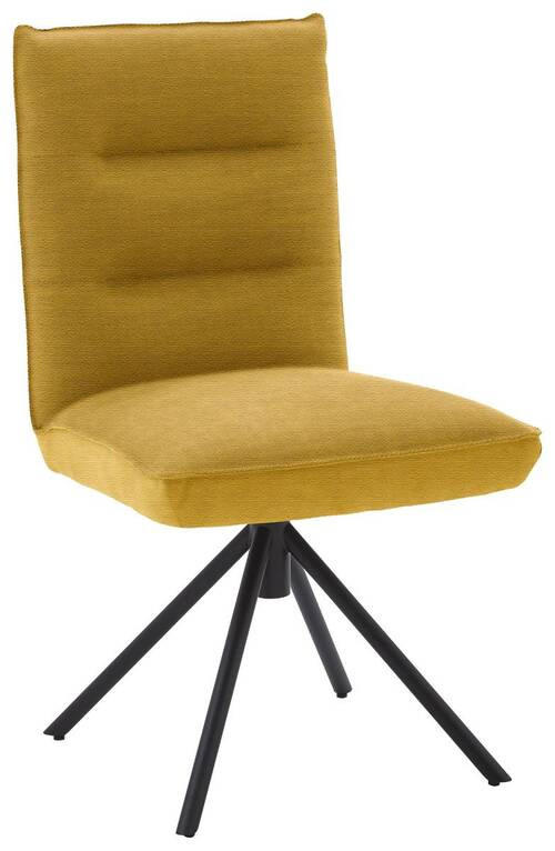 STUHL  in Flachgewebe  - Gelb/Schwarz, Design, Textil/Metall (49/93/59cm) - Dieter Knoll