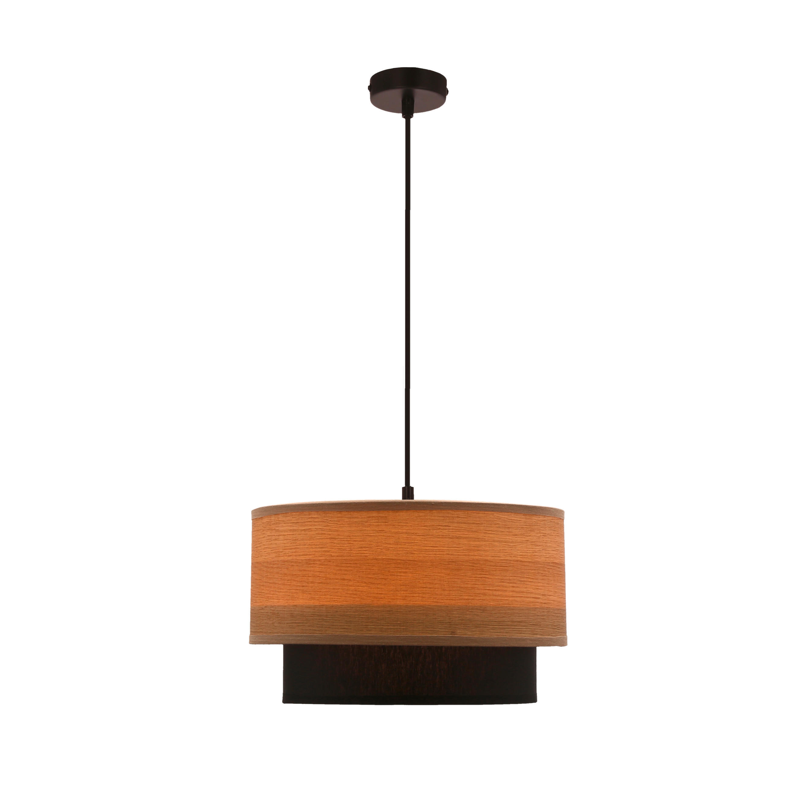PENDELLAMPA Ruben 25/25/115 cm  - svart/ekfärgad, Natur, metall/plast (25/25/115cm)