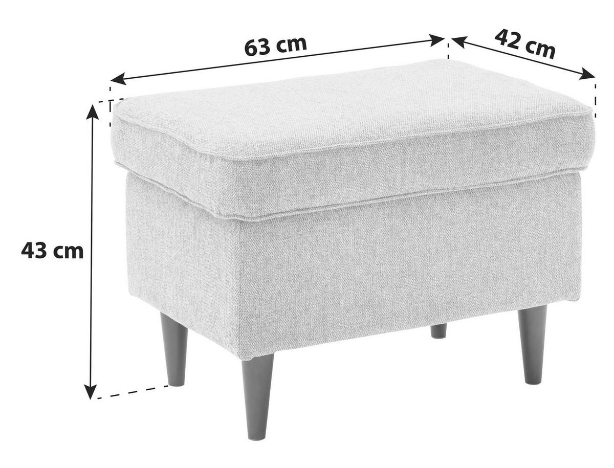 HOCKER Webstoff Anthrazit  - Anthrazit/Schwarz, Basics, Textil (63/43/42cm) - MID.YOU