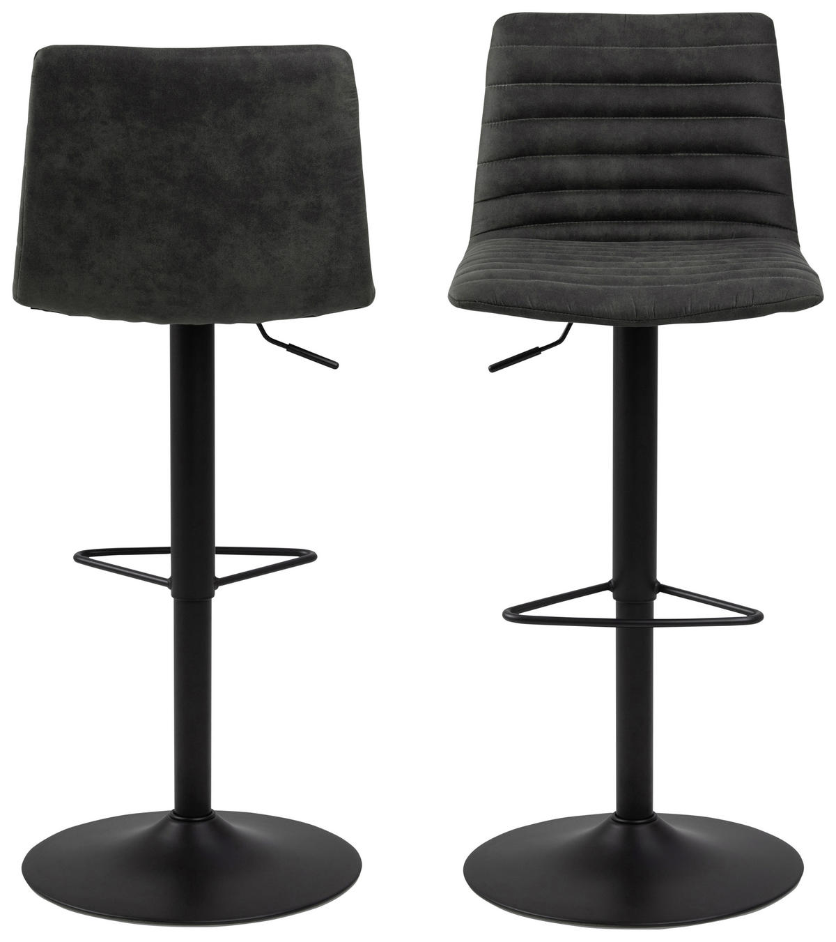 BARHOCKER Webstoff Dunkelgrau  - Dunkelgrau/Schwarz, Trend, Textil/Metall (50cm) - MID.YOU