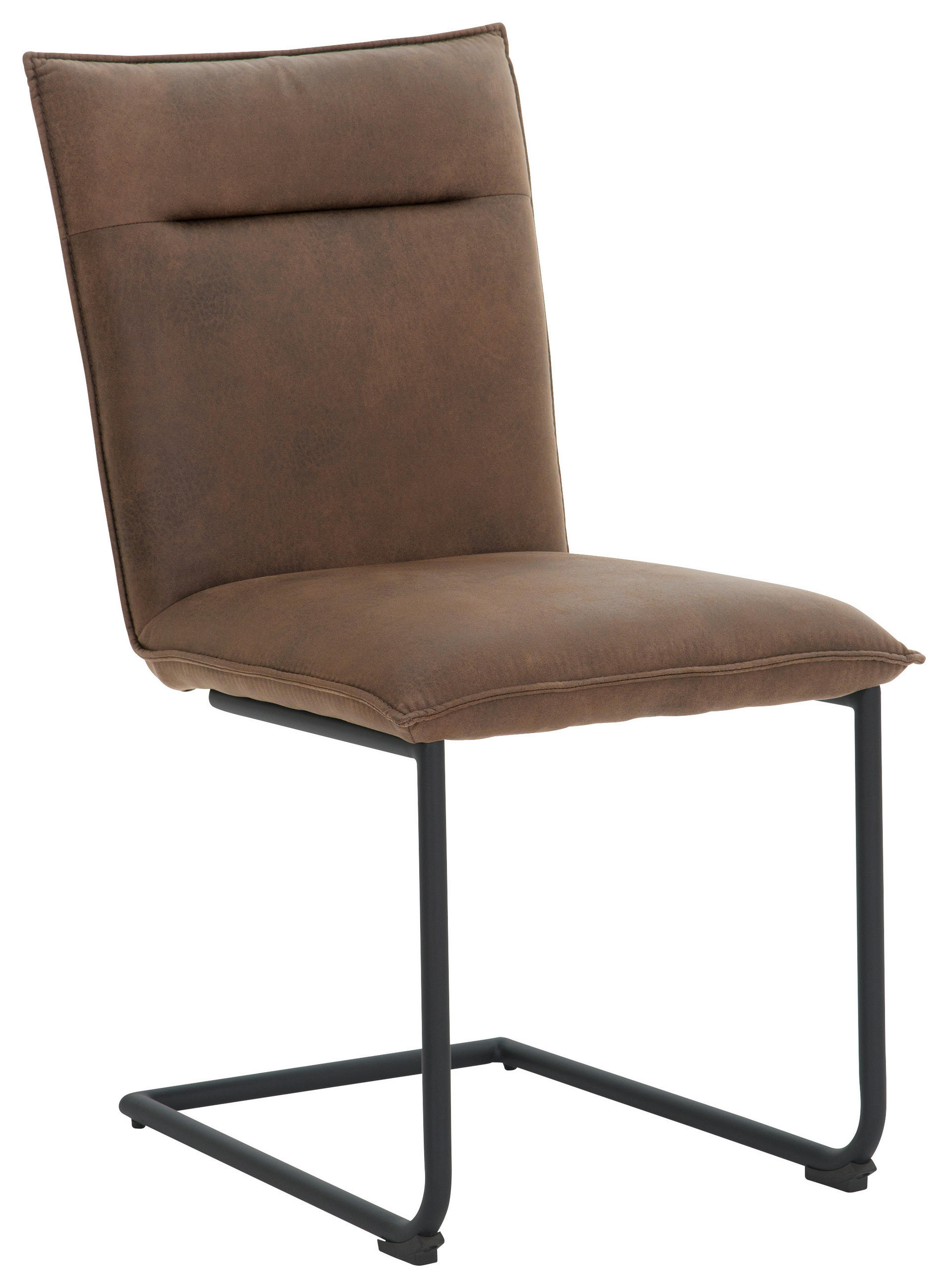 SCHWINGSTUHL  in Mikrofaser  - Schlammfarben/Schwarz, Design, Textil/Metall (47/87/62cm) - Valnatura