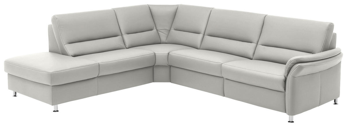 ECKSOFA in Echtleder Weiss  - Weiss/Beige, Design, Leder/Metall (249/288cm) - Beldomo Premium