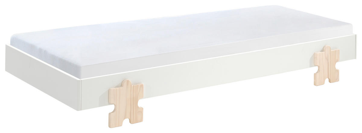 KINDER-/JUNIORBETT - Weiß/Kieferfarben, MODERN, Holz/Holzwerkstoff (90/200cm) - MID.YOU